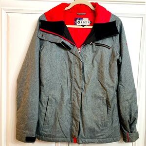 Women’s Regular Fit Size Small Roxy 10K Winter Jacket in Grey Snow Cold Weather